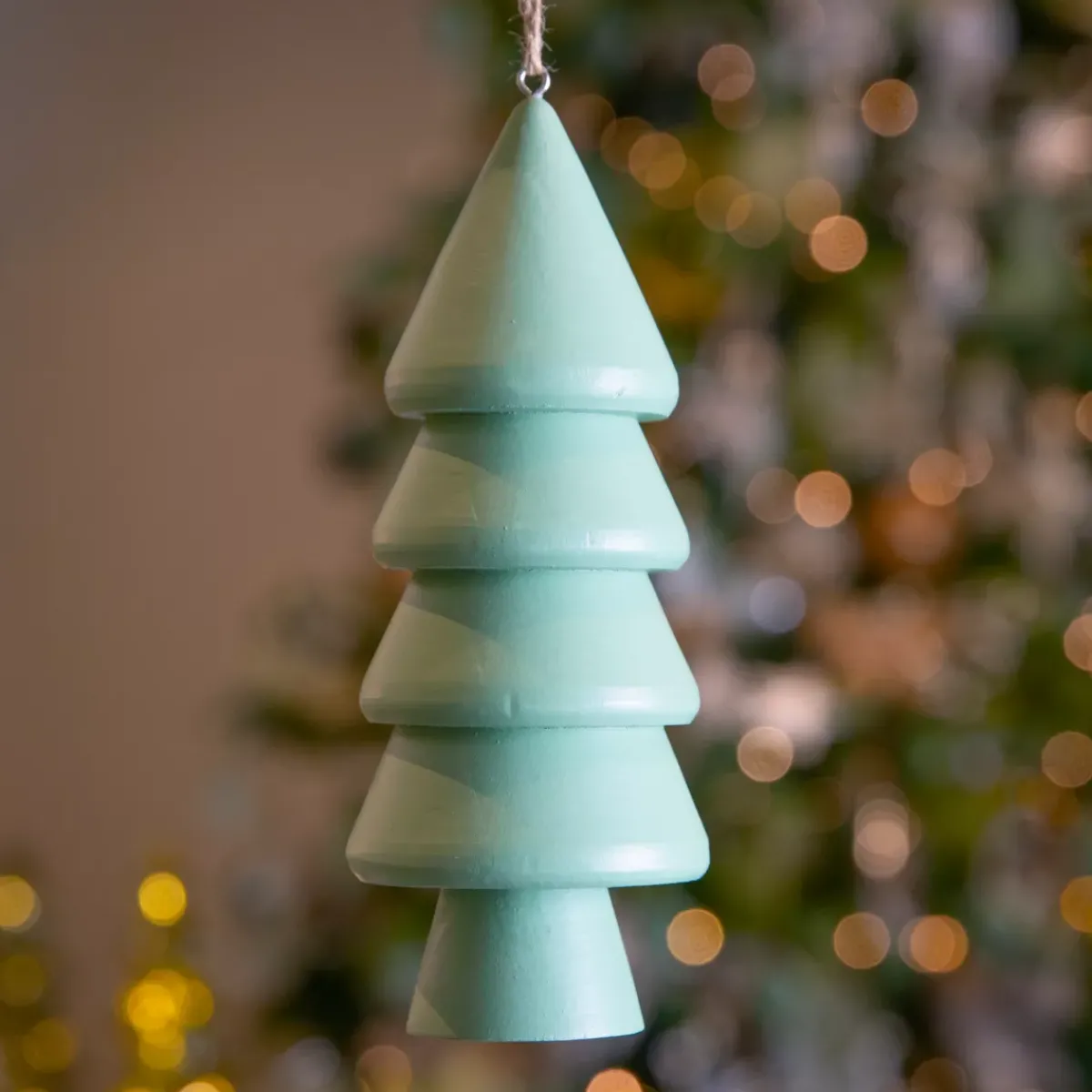KAEMINGK Addobbi Natalizi-Abete da appendere in legno (H15 cm) Armonia Menta bianca