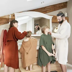 Accappatoio da bagno in garza di cotone S/M Gaia Terracotta