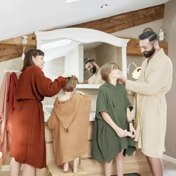 Accappatoio da bagno in garza di cotone S/M Gaia Beige pampa
