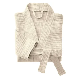 Accappatoio in garza di cotone L/XL Gaïa Beige pampa
