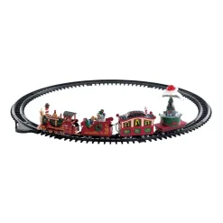 LEMAX Treno Decorativo E Elettrico|Villagio Di Natale Lemax-Accessorio a pile Piccolo Trenino musicale Polo Nord