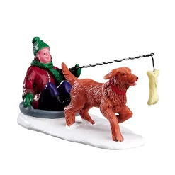 LEMAX Villagio Di Natale Lemax-Accessorio (H4,2 cm) Slitta con il cane