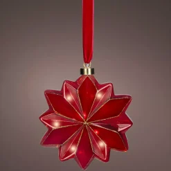 KAEMINGK Decorazioni E Oggetti Natalizi|Oggetti Decorativi E Illuminati-Addobbo natalizio luminoso da appendere con pile 15 LED (D19 cm) Fiore di Venezia