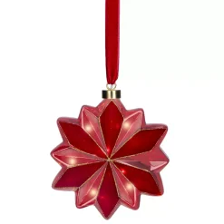 KAEMINGK Decorazioni E Oggetti Natalizi|Oggetti Decorativi E Illuminati-Addobbo natalizio luminoso da appendere con pile 15 LED (D19 cm) Fiore di Venezia