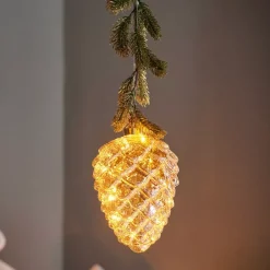 KAEMINGK Decorazioni E Oggetti Natalizi|Oggetti Decorativi E Illuminati-Addobbo natalizio luminoso da appendere 15 LED (H21 cm) Abete e Pigna