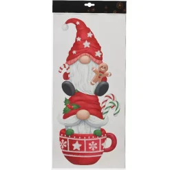 KAEMINGK Decorazioni E Oggetti Natalizi-Adesivo di Natale per finestra Tazza e Gnomi golosi