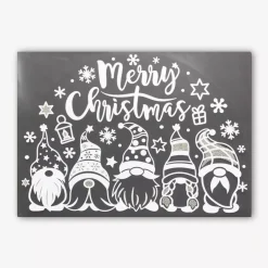 JJA Decorazioni E Oggetti Natalizi-Adesivo per finestra (40 x 28,5 cm) Buon Natale i folletti