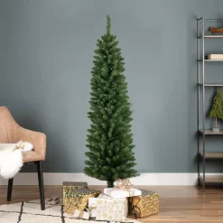 EMINZA Albero Di Natale Artificiale-Albero di Natale artificiale H150 cm Stretto Verde abete