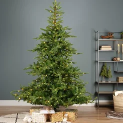 EMINZA Albero Di Natale Artificiale|Alberi Di Natale Grande Dimensione-Albero di Natale artificiale luminoso 700 LED H240 cm Glorious Verde abete