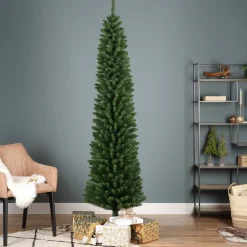 EMINZA Albero Di Natale Artificiale|Alberi Di Natale Grande Dimensione-Albero di Natale artificiale Narrow Alt. 210 cm Verde abete