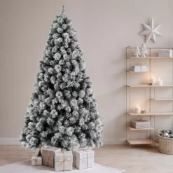 EMINZA Albero Di Natale Artificiale|Alberi Di Natale Grande Dimensione-Albero di Natale artificiale Edmonton Alt. 210 cm Verde innevato