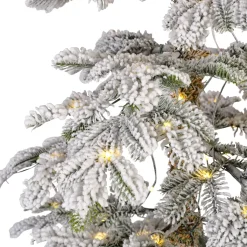 EMINZA Albero Di Natale Artificiale|Alberi Di Natale Grande Dimensione-Albero di Natale artificiale luminoso 250 LED H240 cm Sierra Verde innevato