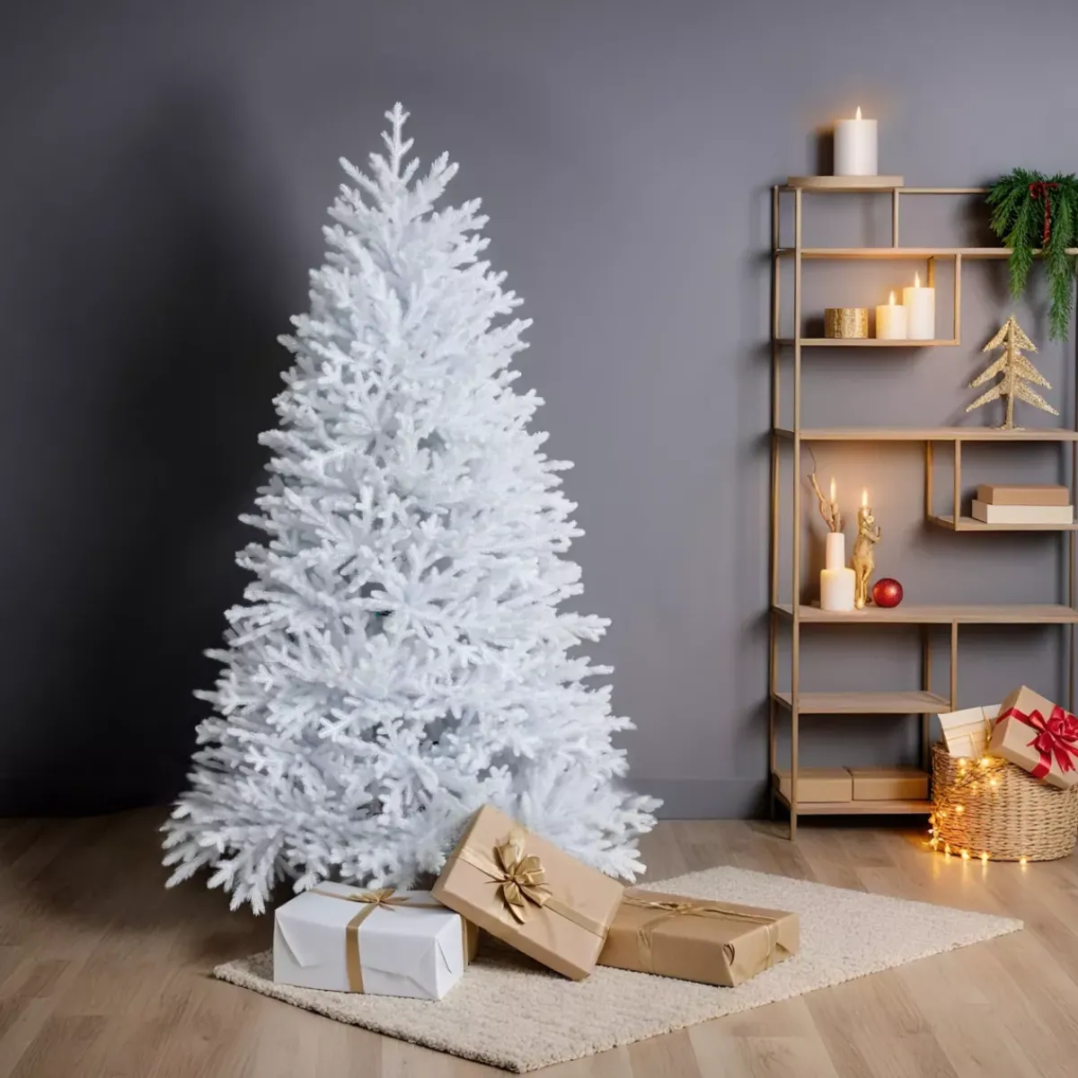 EMINZA Albero Di Natale Artificiale-Albero di Natale artificiale H180 cm Quebec Bianco