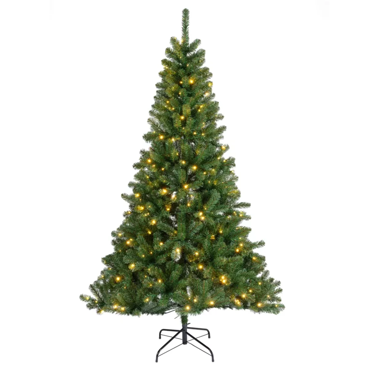 EMINZA Albero Di Natale Artificiale-Albero di Natale artificiale luminoso 260 LED H180 cm King Verde abete