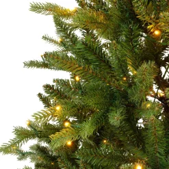 EMINZA Albero Di Natale Artificiale-Albero di Natale artificiale luminoso (220 LED) H150 cm Allix Verde abete