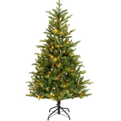 EMINZA Albero Di Natale Artificiale-Albero di Natale artificiale luminoso (220 LED) H150 cm Allix Verde abete
