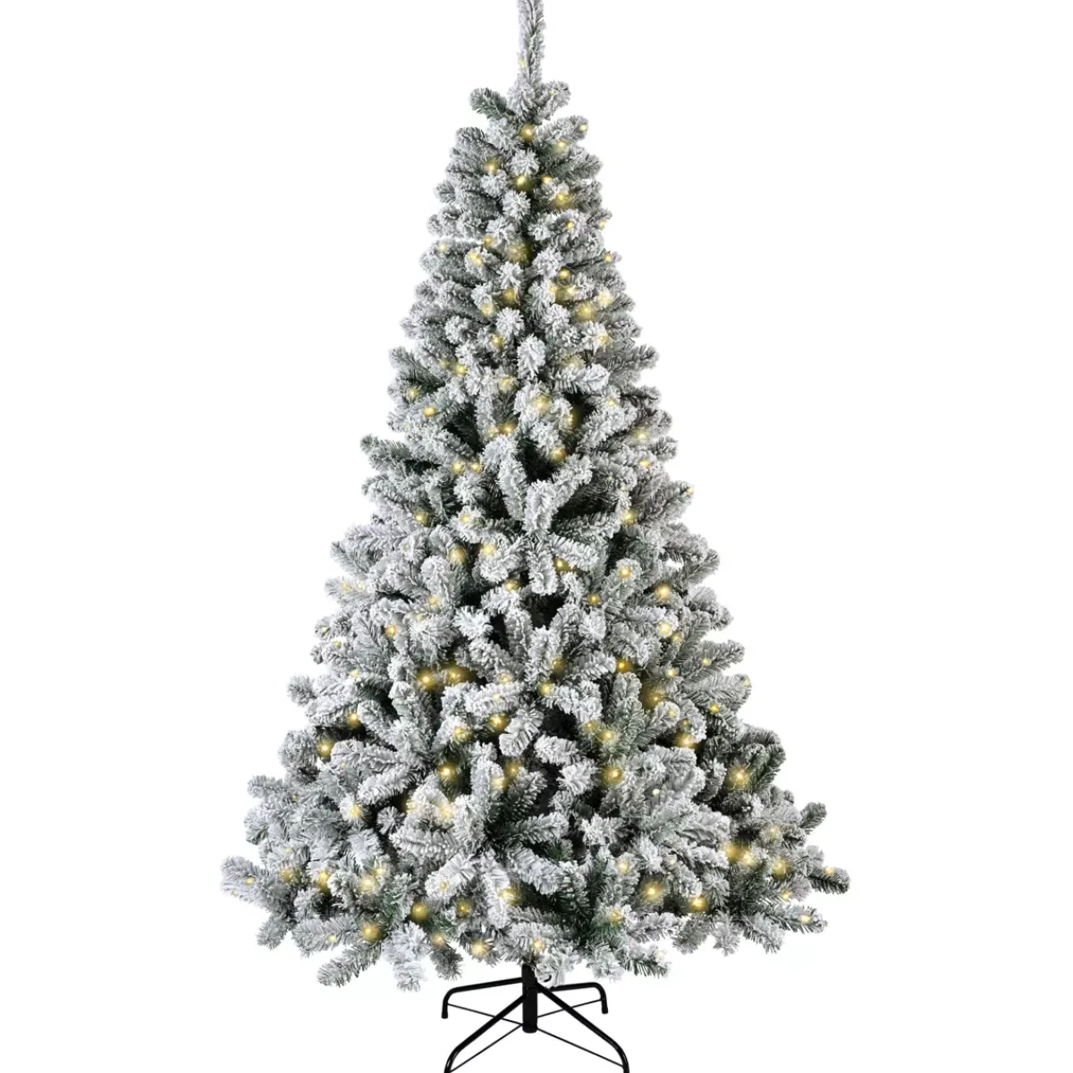 EMINZA Albero Di Natale Artificiale|Alberi Di Natale Grande Dimensione-Albero di Natale artificiale luminoso 400 LED H240 cm King Verde innevato