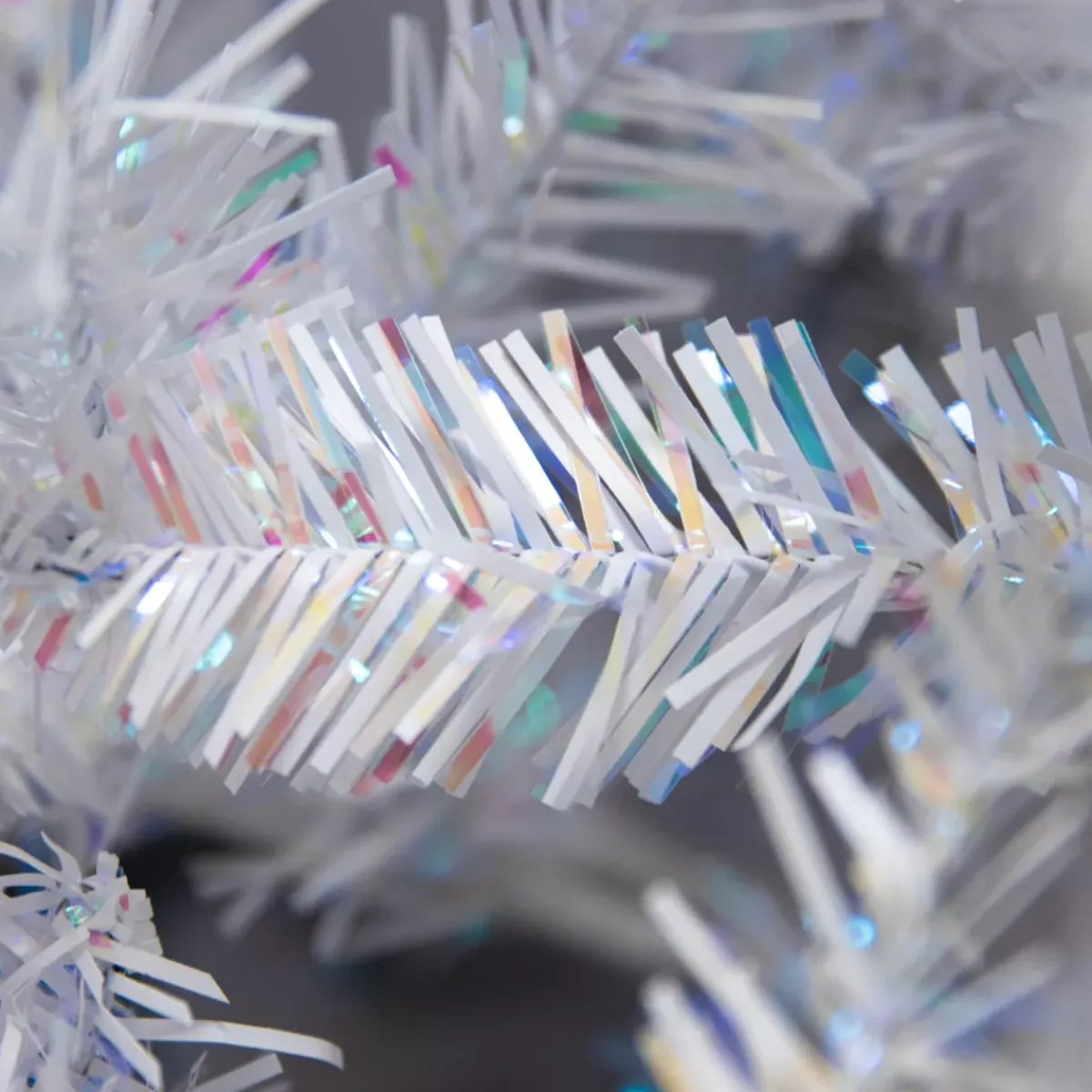 EMINZA Albero Di Natale Artificiale|Alberi Di Natale Grande Dimensione-Albero di Natale artificiale H240 cm Odense Bianco iridescente e glitterato