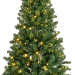 EMINZA Albero Di Natale Artificiale|Alberi Di Natale Grande Dimensione-Albero di Natale artificiale luminoso 320 LED H210 cm King Verde albero