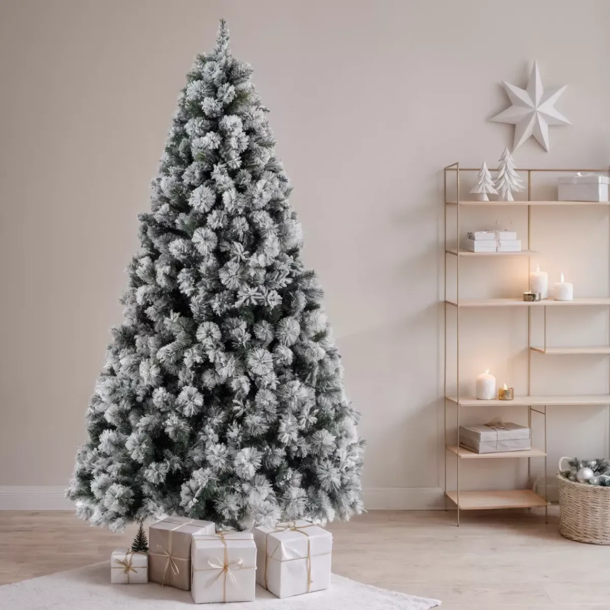 EMINZA Albero Di Natale Artificiale|Alberi Di Natale Grande Dimensione-Albero di Natale artificiale Edmonton Alt. 240 cm Verde innevato