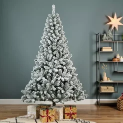 EMINZA Albero Di Natale Artificiale|Alberi Di Natale Grande Dimensione-Albero di Natale artificiale H300 cm King Verde innevato