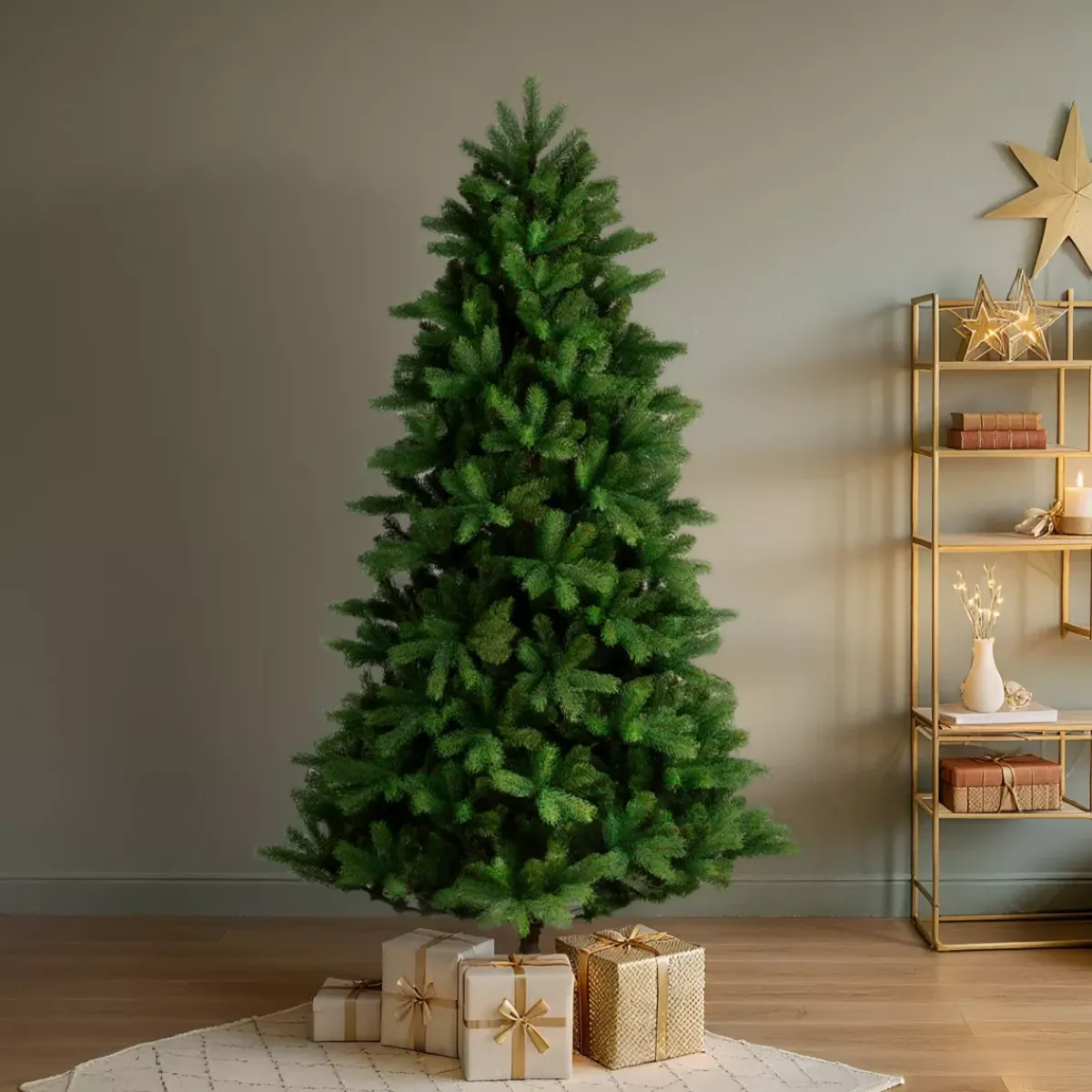 EMINZA Albero Di Natale Artificiale|Alberi Di Natale Grande Dimensione-Albero di Natale artificiale esterno (H240 cm) Montana Verde abete
