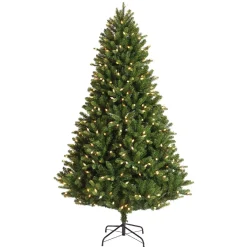 EMINZA Albero Di Natale Artificiale|Alberi Di Natale Grande Dimensione-Albero di Natale artificiale luminoso 400 LED H210 cm Barrow Verde abete