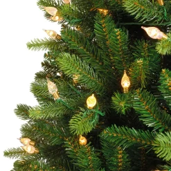 EMINZA Albero Di Natale Artificiale|Alberi Di Natale Grande Dimensione-Albero di Natale artificiale luminoso 400 LED H210 cm Barrow Verde abete