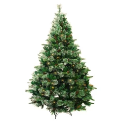 EMINZA Albero Di Natale Artificiale-Albero di Natale artificiale luminoso H180 cm Washington Lusso Verde abete