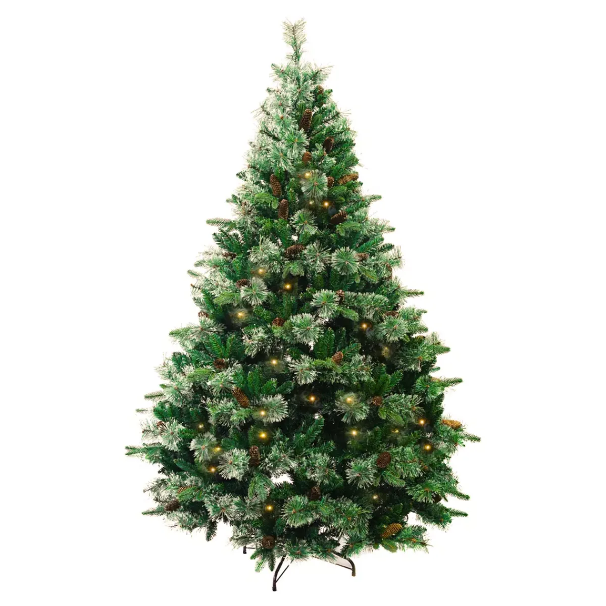 EMINZA Albero Di Natale Artificiale-Albero di Natale artificiale luminoso H180 cm Washington Lusso Verde abete