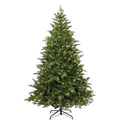 EMINZA Albero Di Natale Artificiale|Alberi Di Natale Grande Dimensione-Albero di Natale artificiale luminoso 480 LED (H210 cm) Idaho Verde abete