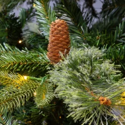 EMINZA Albero Di Natale Artificiale|Alberi Di Natale Grande Dimensione-Albero di Natale artificiale luminoso H240 cm Washington Luxe Verde abete