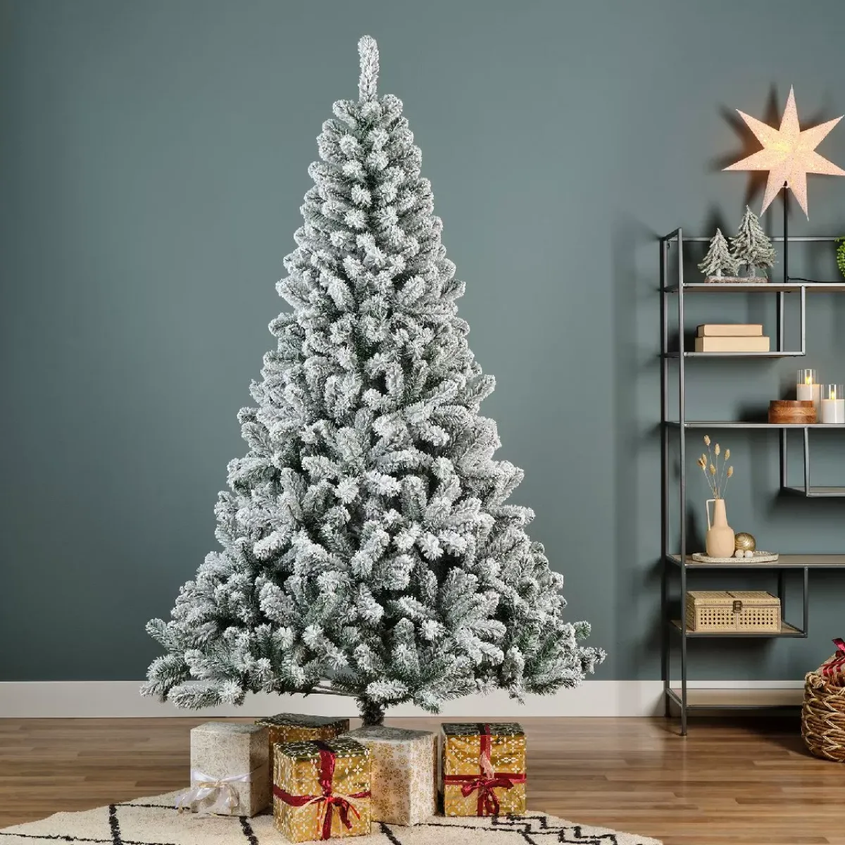 EMINZA Albero Di Natale Artificiale-Albero di Natale artificiale King Alt. 180 cm Verde innevato
