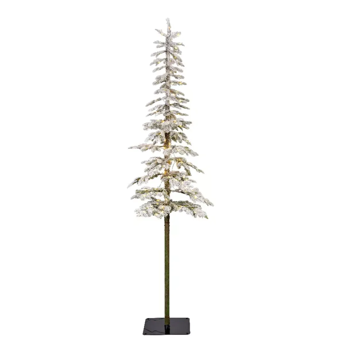 EMINZA Albero Di Natale Artificiale|Alberi Di Natale Grande Dimensione-Albero di Natale artificiale luminoso 200 LED H210 cm Sierra Verde innevato