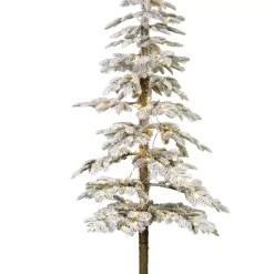 EMINZA Albero Di Natale Artificiale|Alberi Di Natale Grande Dimensione-Albero di Natale artificiale luminoso 200 LED H210 cm Sierra Verde innevato