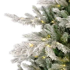 EMINZA Albero Di Natale Artificiale-Albero di Natale artificiale luminoso 400 LED (H180 cm) Glorious Verde innevato