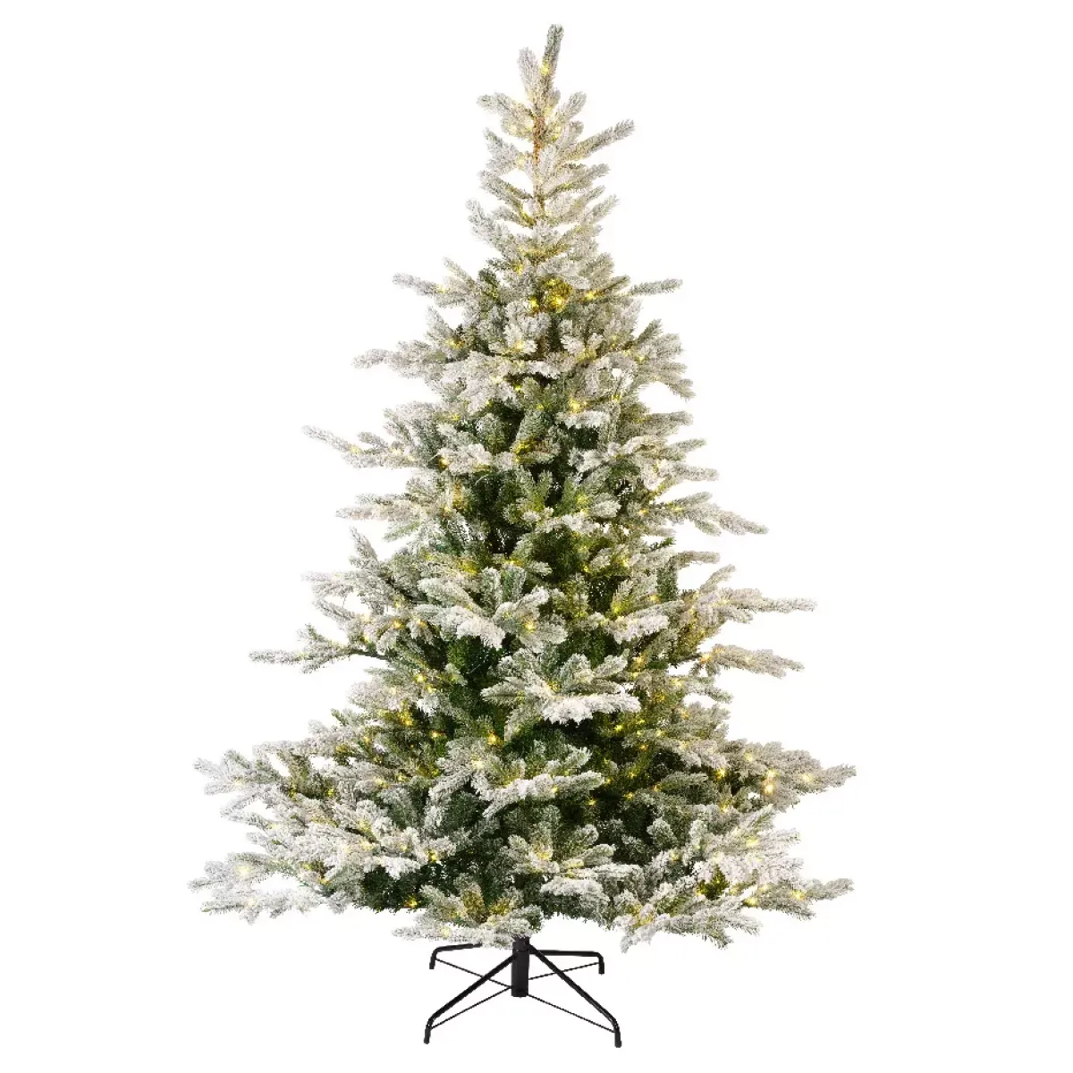 EMINZA Albero Di Natale Artificiale-Albero di Natale artificiale luminoso 400 LED (H180 cm) Glorious Verde innevato