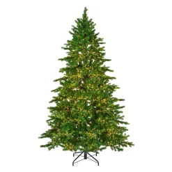 EMINZA Albero Di Natale Artificiale|Alberi Di Natale Grande Dimensione-Albero di Natale artificiale luminoso 4000 LED (H210 cm) Caucasia Nordmann Verde abete