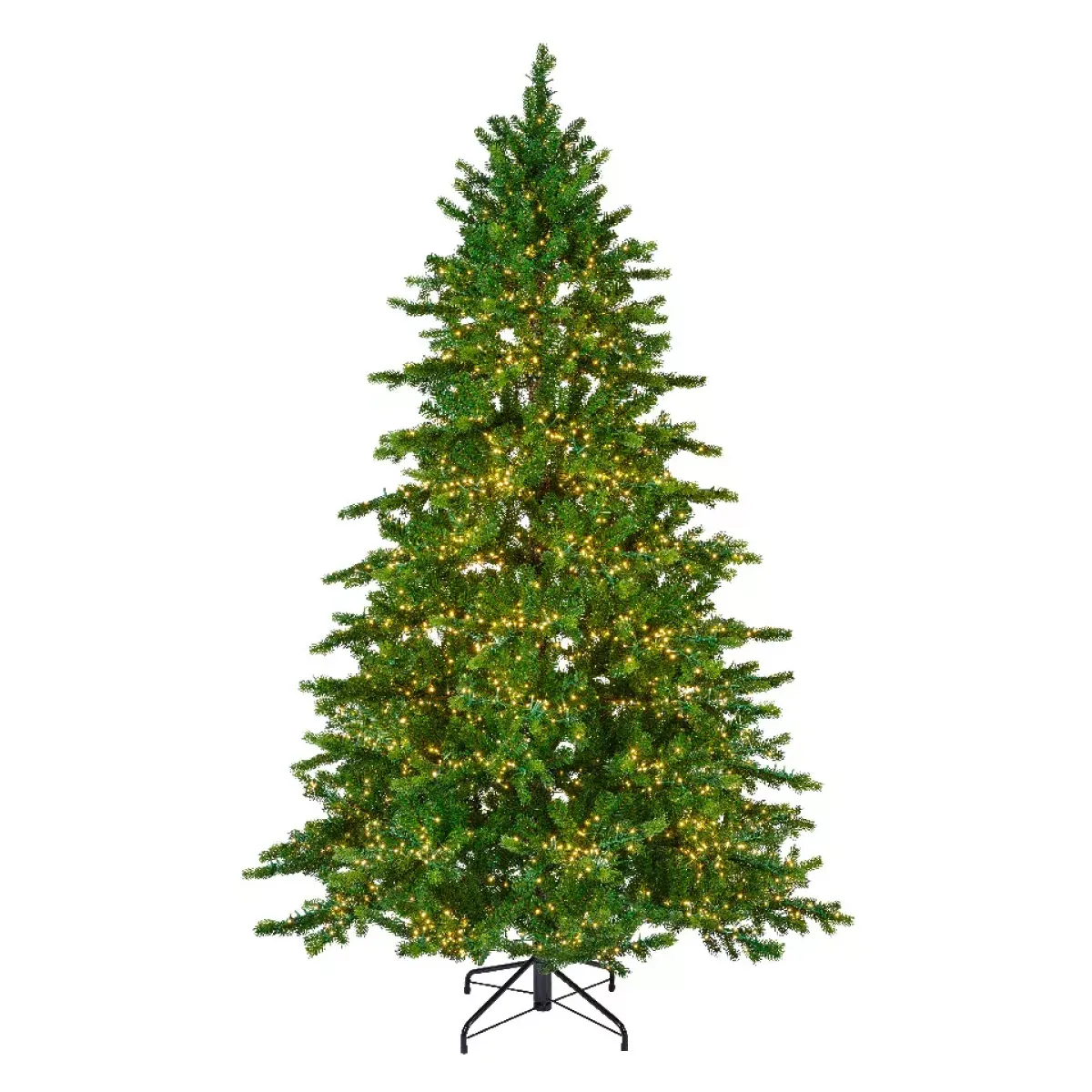 EMINZA Albero Di Natale Artificiale|Alberi Di Natale Grande Dimensione-Albero di Natale artificiale luminoso 4000 LED (H210 cm) Caucasia Nordmann Verde abete