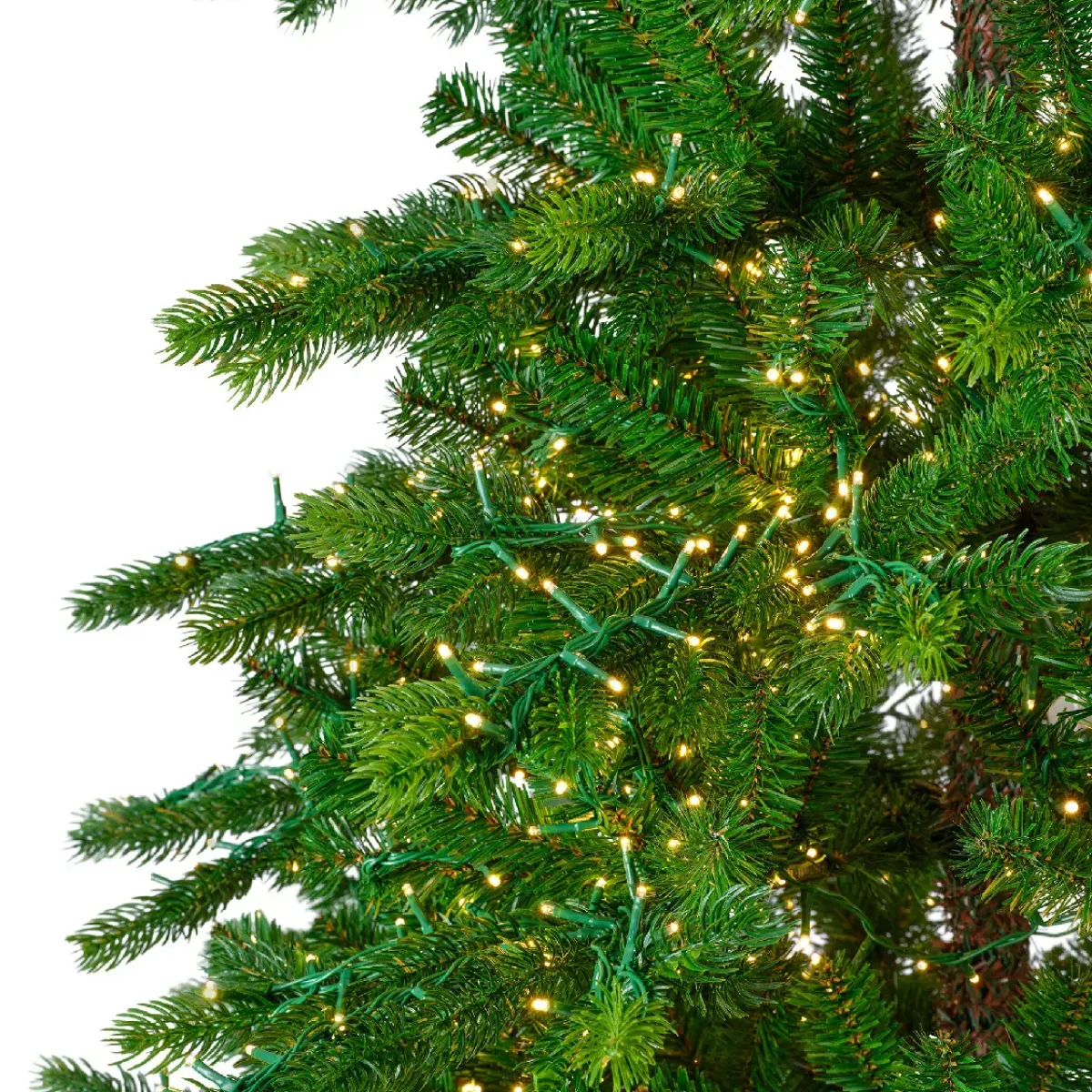 EMINZA Albero Di Natale Artificiale|Alberi Di Natale Grande Dimensione-Albero di Natale artificiale luminoso 4000 LED (H210 cm) Caucasia Nordmann Verde abete