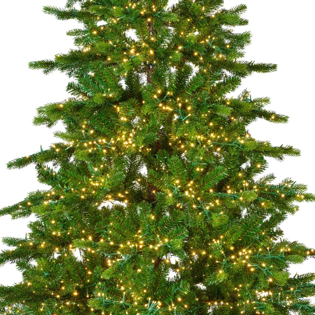 EMINZA Albero Di Natale Artificiale|Alberi Di Natale Grande Dimensione-Albero di Natale artificiale luminoso 4000 LED (H210 cm) Caucasia Nordmann Verde abete