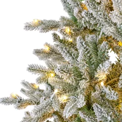 EMINZA Albero Di Natale Artificiale|Alberi Di Natale Grande Dimensione-Albero di Natale artificiale luminoso 430 LED (H210 cm) Allix Verde innevato