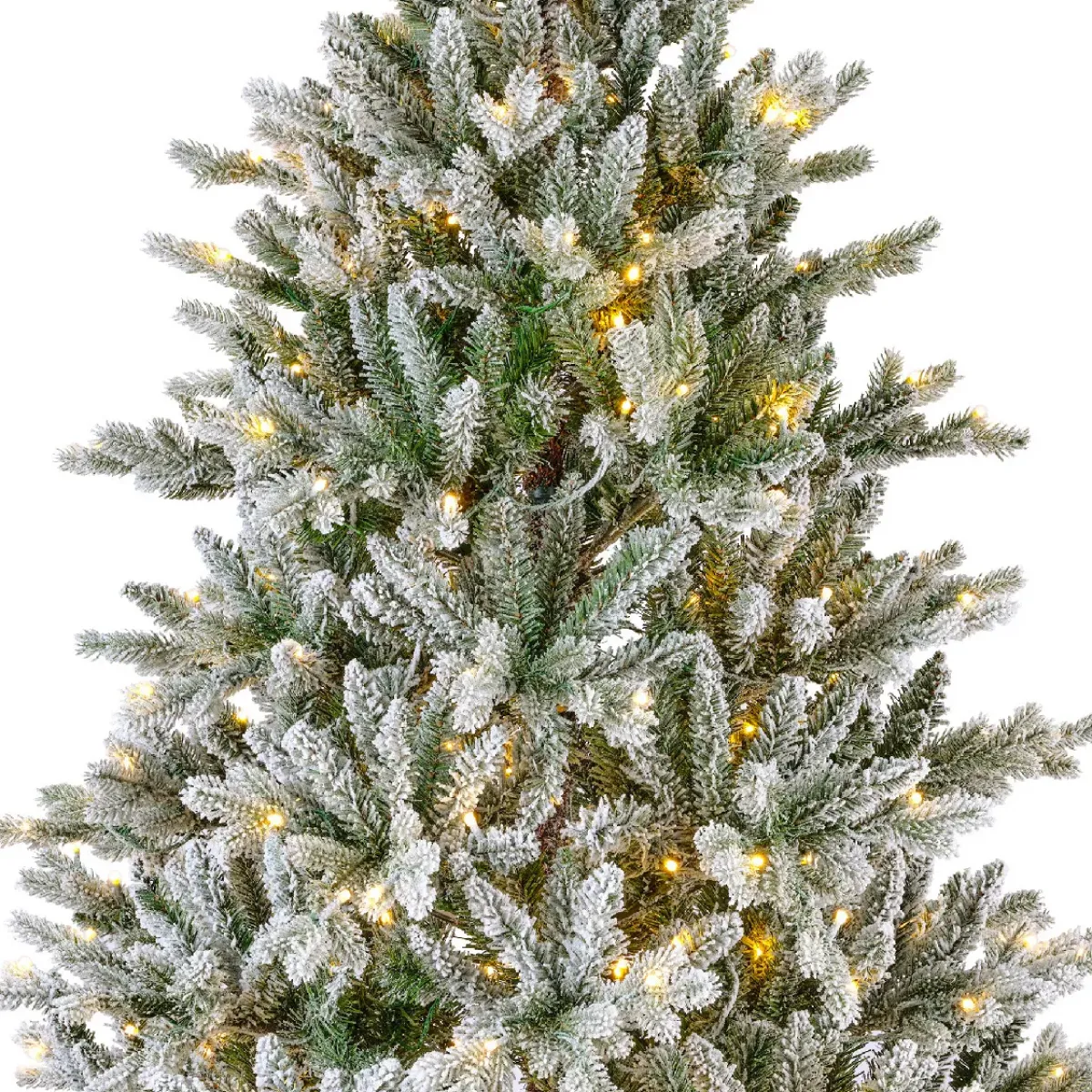 EMINZA Albero Di Natale Artificiale|Alberi Di Natale Grande Dimensione-Albero di Natale artificiale luminoso 430 LED (H210 cm) Allix Verde innevato