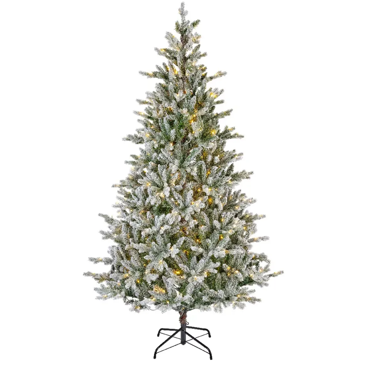 EMINZA Albero Di Natale Artificiale|Alberi Di Natale Grande Dimensione-Albero di Natale artificiale luminoso 430 LED (H210 cm) Allix Verde innevato