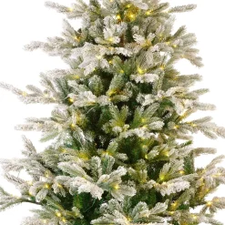 EMINZA Albero Di Natale Artificiale|Alberi Di Natale Grande Dimensione-Albero di Natale artificiale luminoso 700 LED (H240 cm) Glorious Verde innevato