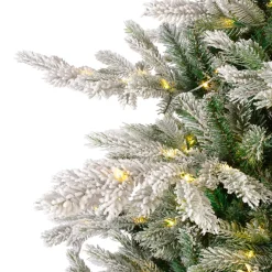 EMINZA Albero Di Natale Artificiale|Alberi Di Natale Grande Dimensione-Albero di Natale artificiale luminoso 700 LED (H240 cm) Glorious Verde innevato