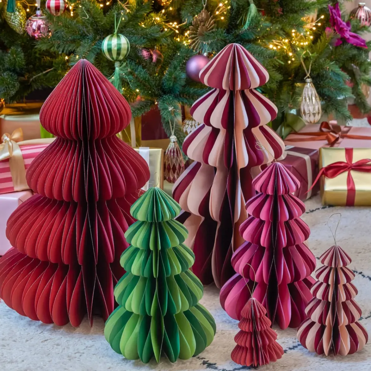 KAEMINGK Addobbi Natalizi|Decorazioni E Oggetti Natalizi-Albero di Natale di carta da appendere (H15 cm) Chiusura Magnetica Verde