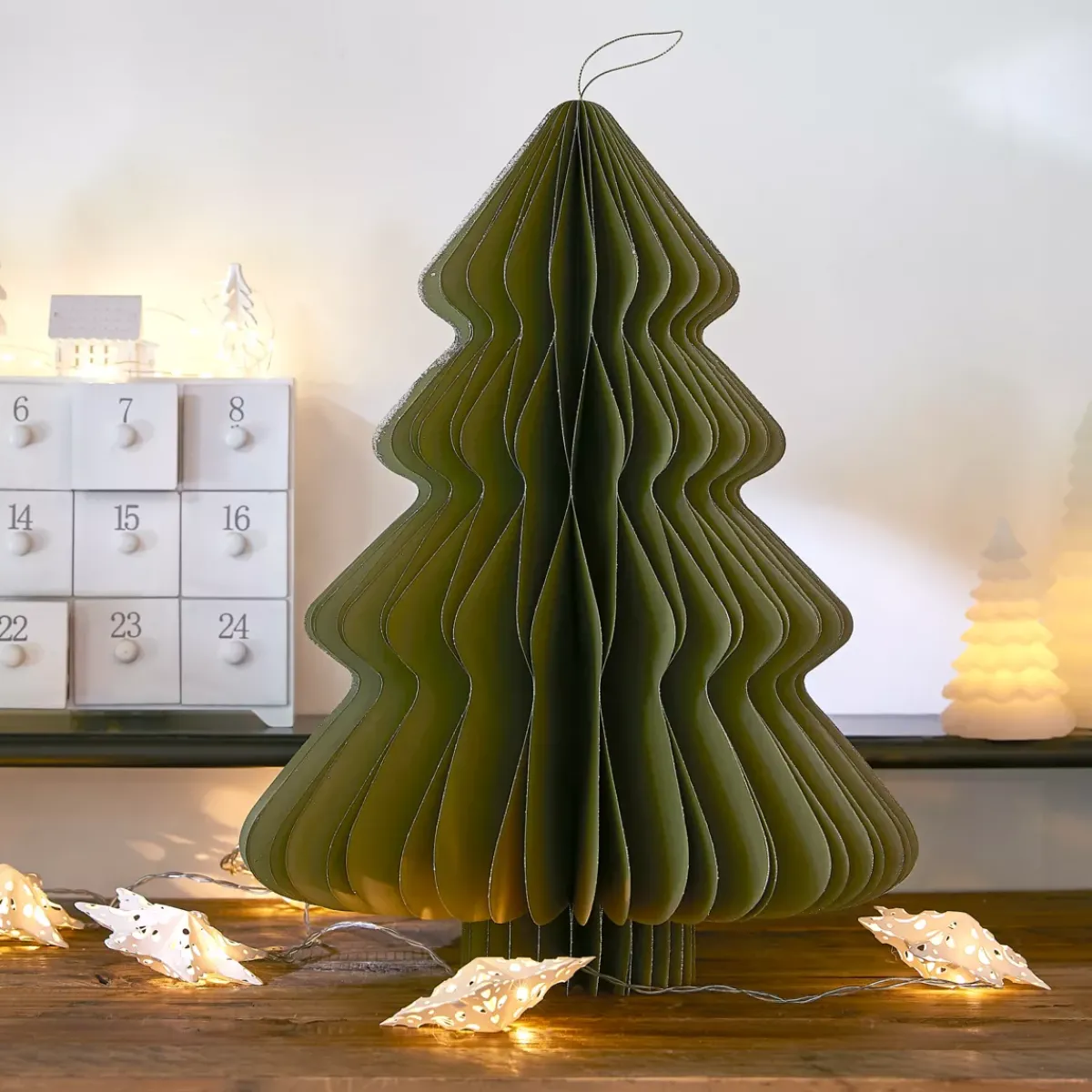 KAEMINGK Decorazioni E Oggetti Natalizi-Albero di Natale di carta da appendere (H40 cm) Chiusura Magnetica