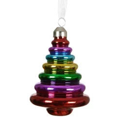 KAEMINGK Addobbi Natalizi-Albero di Natale in vetro da appendere (H10 cm) Natale allegro