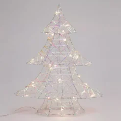 KOOPMAN Decorazioni E Oggetti Natalizi-Albero di Natale luminoso a pile 30 LED (H40 cm) Magia di Natale Iridescente e bianco caldo